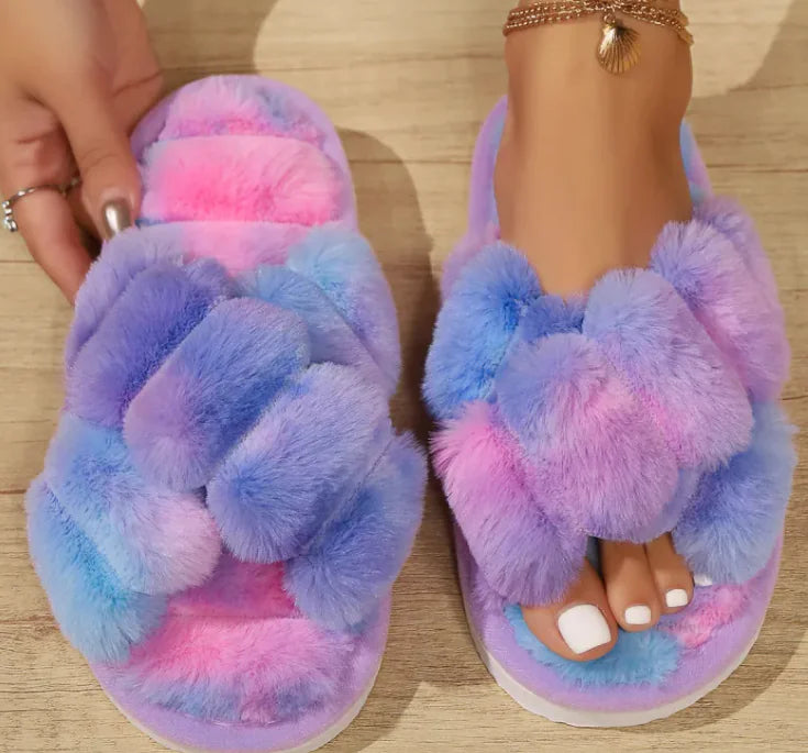 Chaussons antidérapants Fluffy Comfort pour femmes