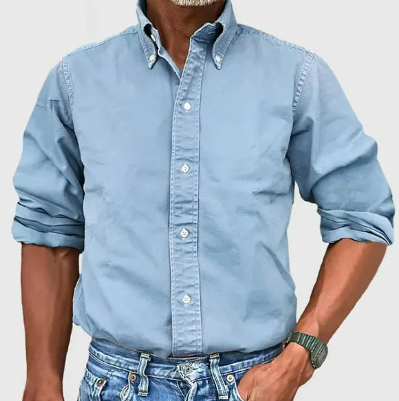 Chemise à manches longues et revers pour homme