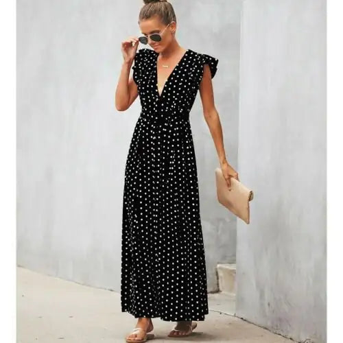 Robe à pois pour femme avec imprimé