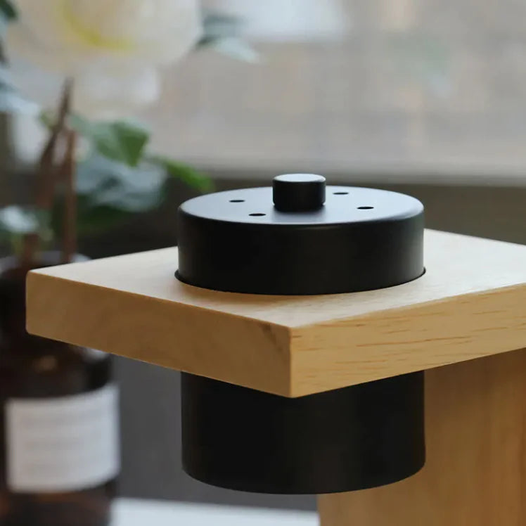 Lampe à bougie fondante en bois massif