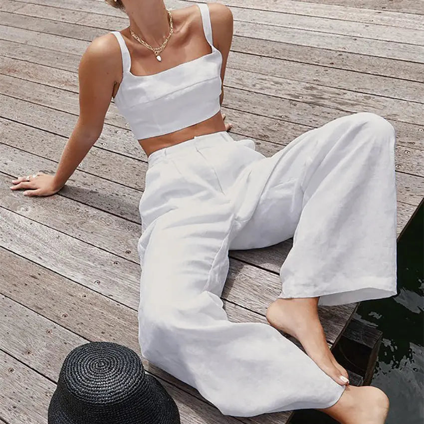 Ensemble chic d'été en coton et lin