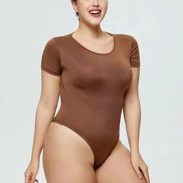 Body à manches courtes pour femme grande taille