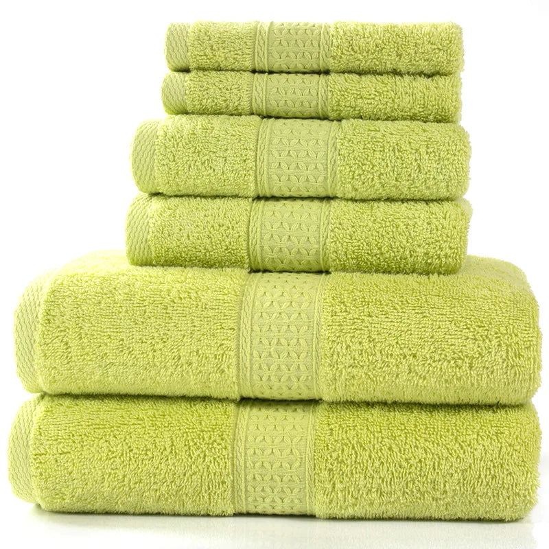 Ensemble de 6 serviettes de bain absorbantes en coton simple