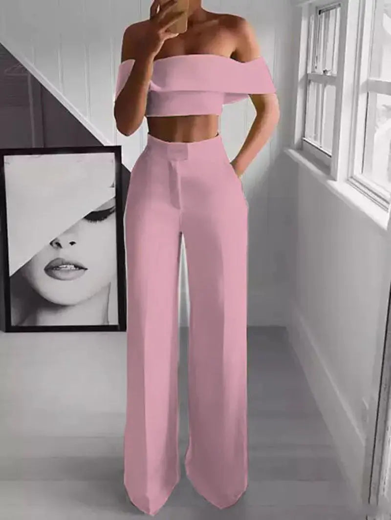 Ensemble deux pièces haut et pantalon pour femme