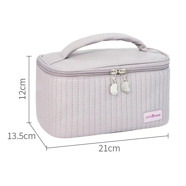 Grande trousse de maquillage en cuir synthétique de style coréen pour femme