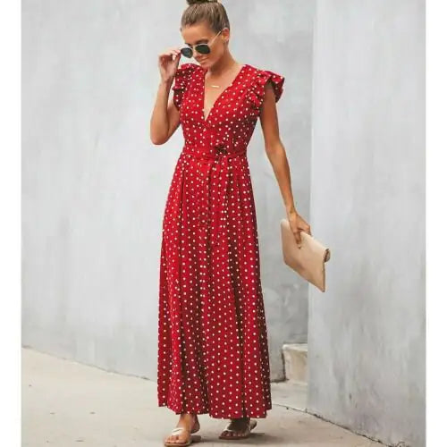 Robe à pois pour femme avec imprimé