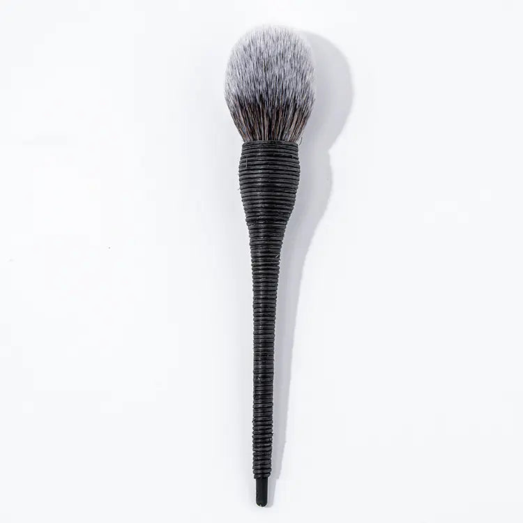 Pinceau à poudre et pinceaux de maquillage en laine de rotin avec manche en bois