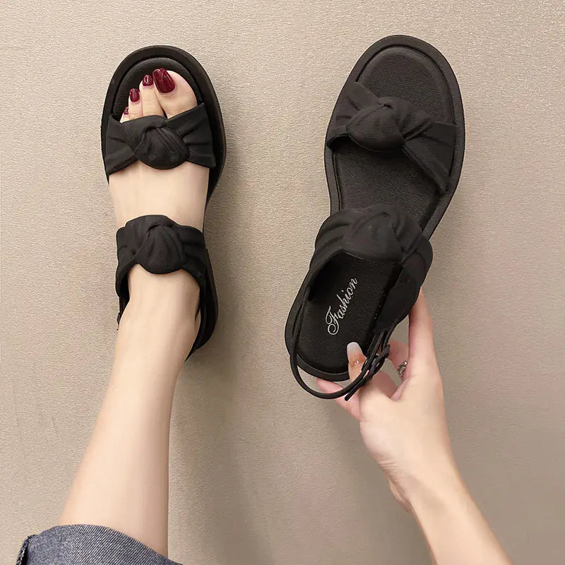 Sandales plates décontractées à bout ouvert pour femmes pour l'été