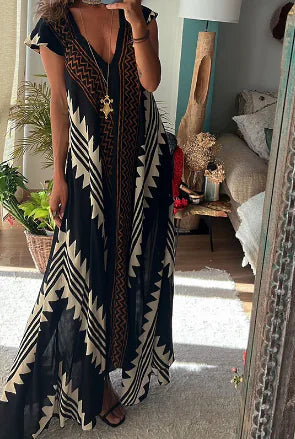 Robe de plage ample imprimée