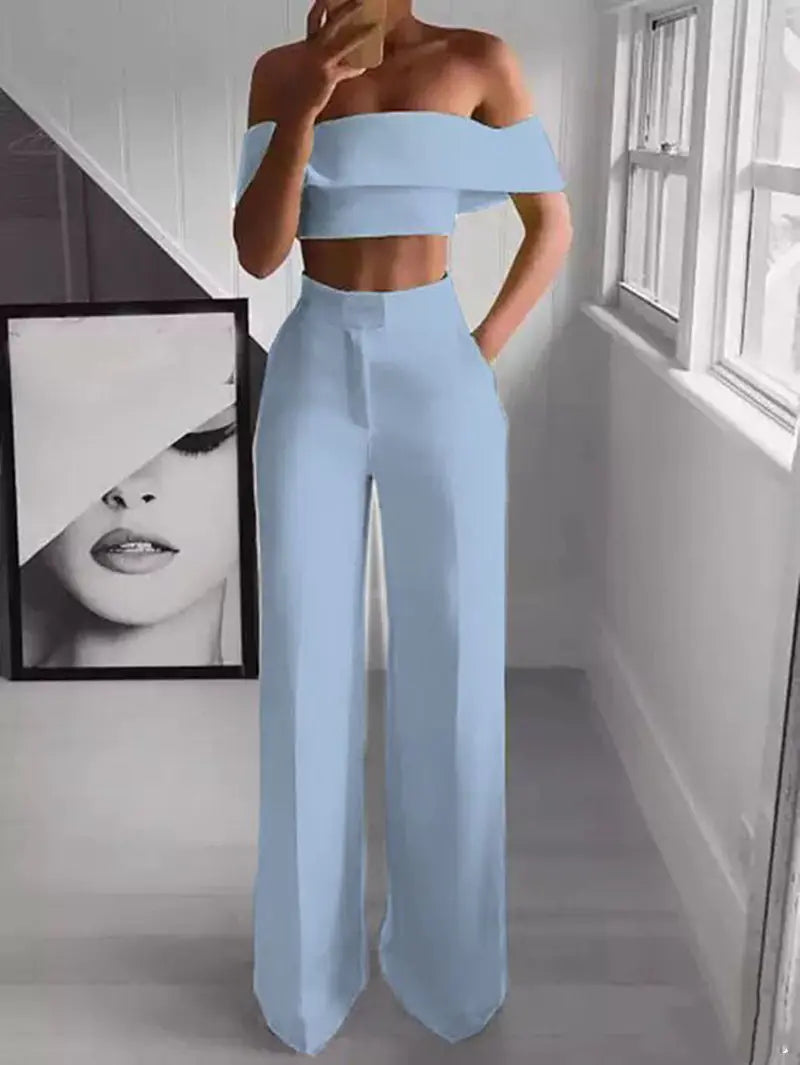 Ensemble deux pièces haut et pantalon pour femme