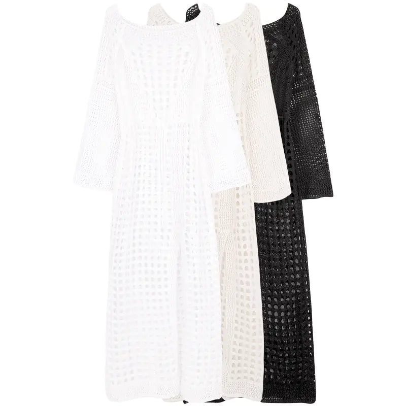 Robe - Tenue de plage avec manches évasées en tricot