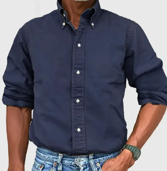 Chemise à manches longues et revers pour homme