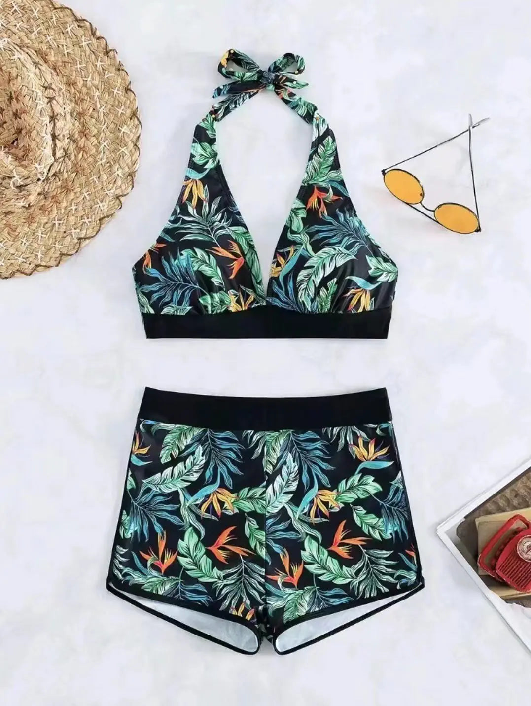Ensemble bikini deux pièces imprimé pour femme