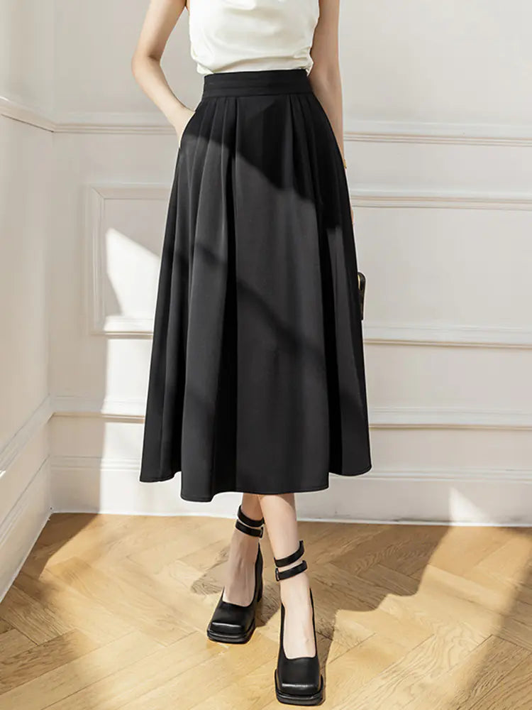 Jupe slim mi-longue taille haute pour femme