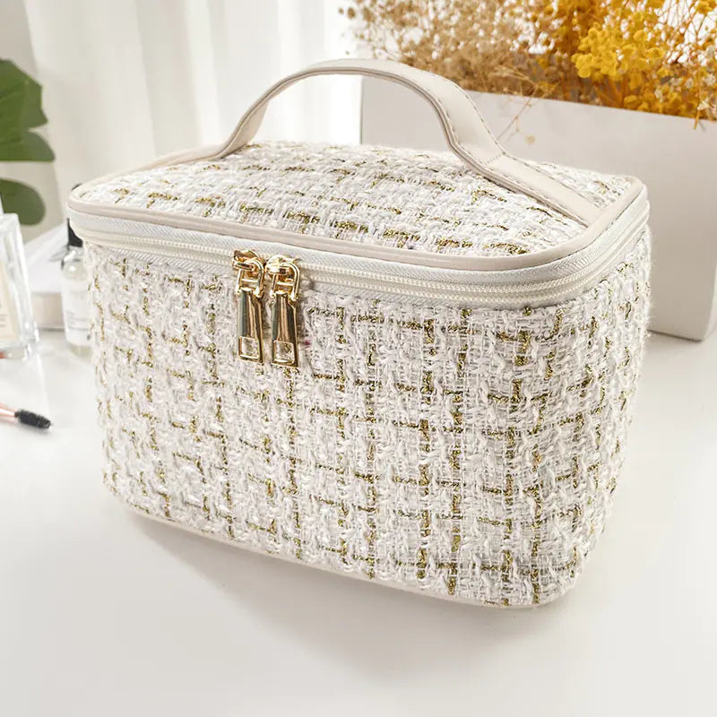Trousse de maquillage de grande capacité pour femme, idéale pour le rangement en voyage