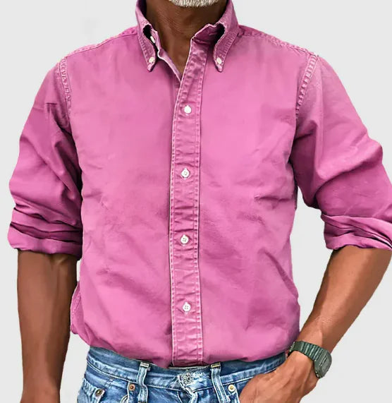 Chemise à manches longues et revers pour homme