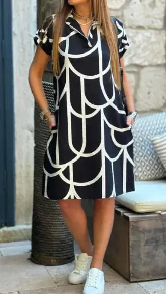 Robe imprimée à manches courtes