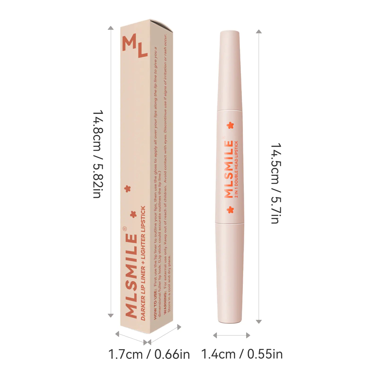 Crayon à lèvres et rouge à lèvres mat waterproof à double tête