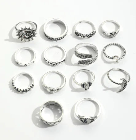 Bague tendance rétro personnalisée avec motif en relief