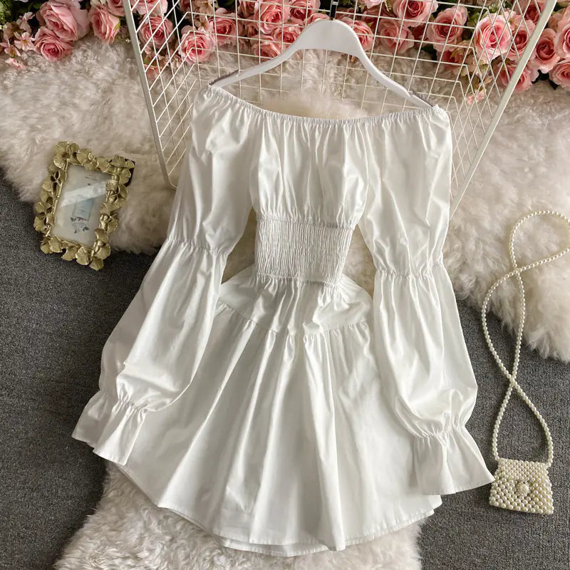 Robe trapèze fine à manches longues