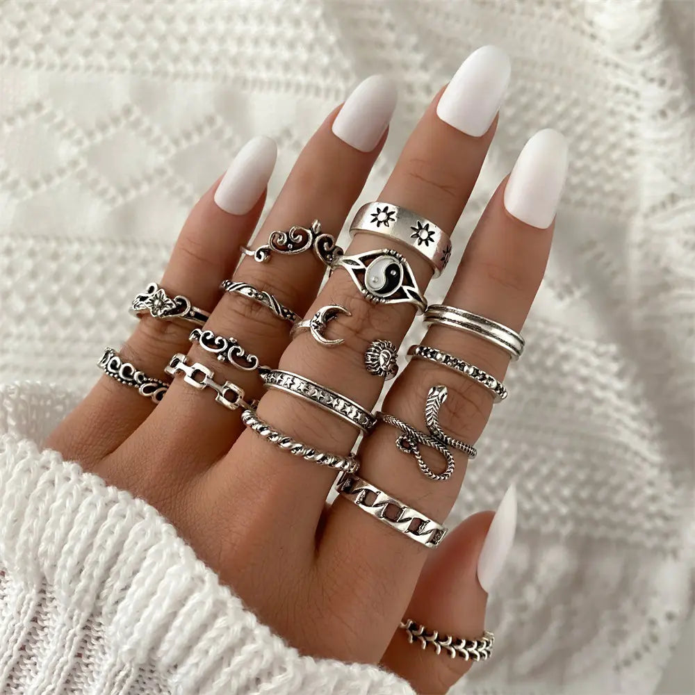 Bague tendance rétro personnalisée avec motif en relief