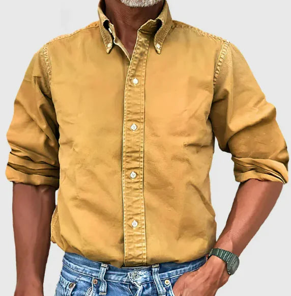 Chemise à manches longues et revers pour homme