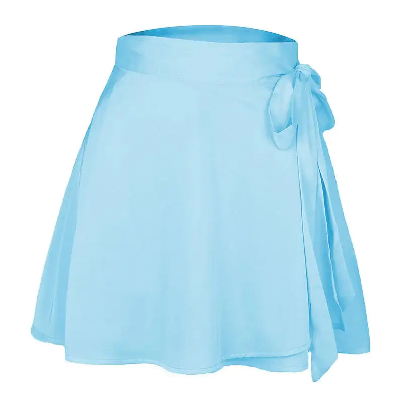 Jupe trapèze taille haute en mousseline de soie et satin