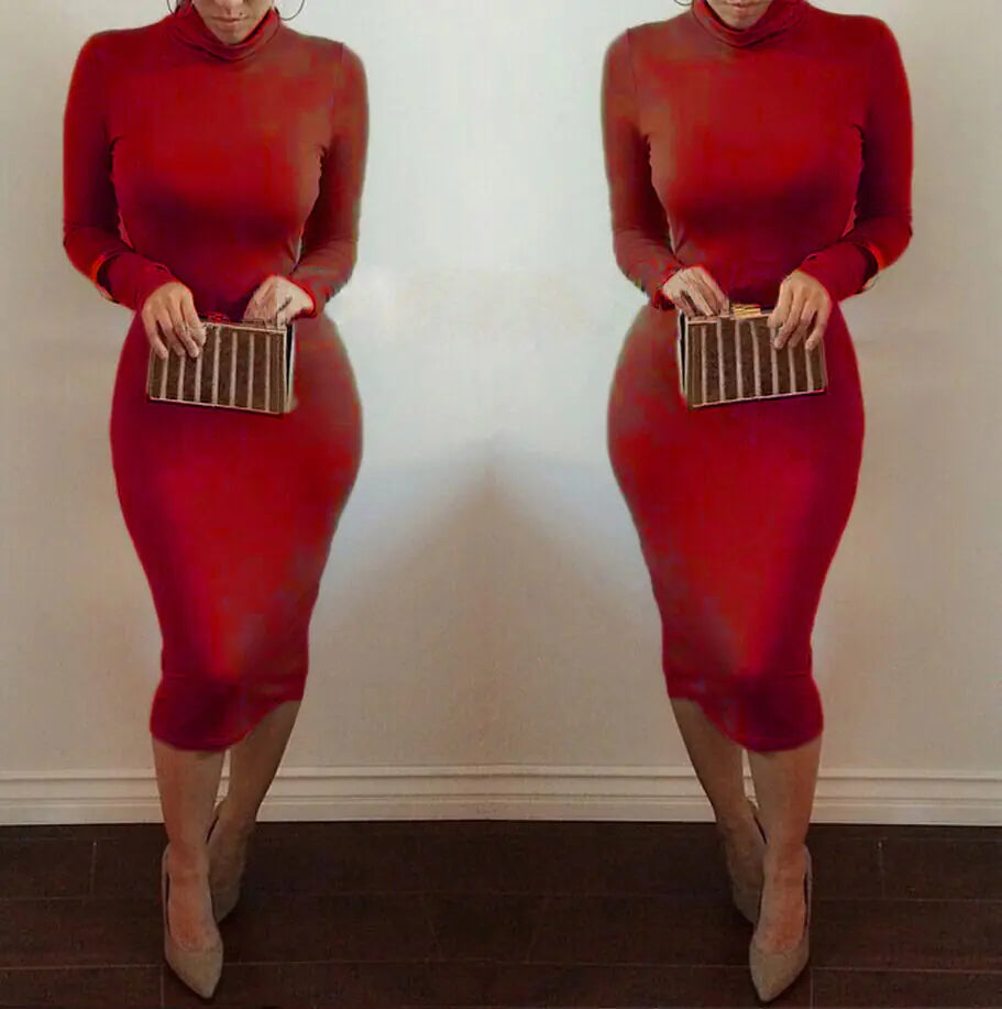 Autumn Winter Bandage Dress & Long Sleeve Nightclub Dress