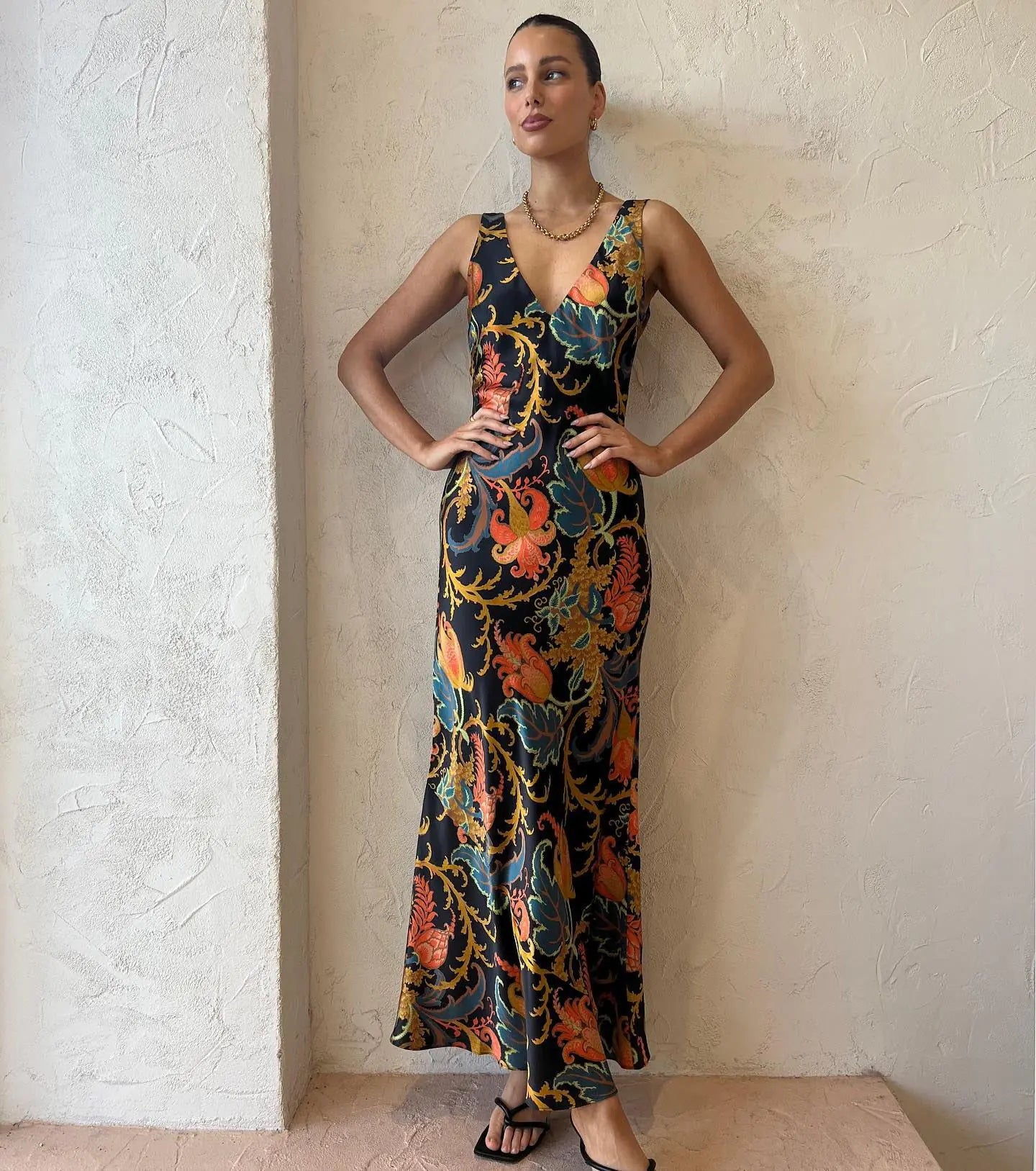 Robe longue à imprimé tendance