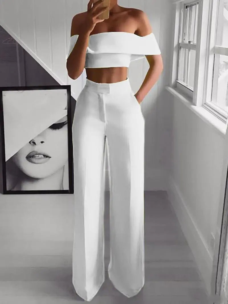 Ensemble deux pièces haut et pantalon pour femme