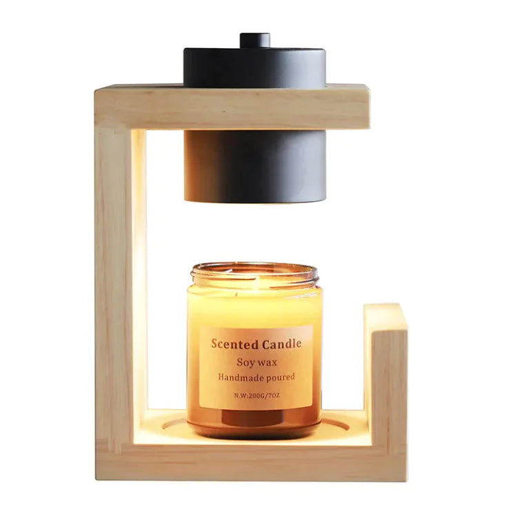 Lampe à bougie fondante en bois massif