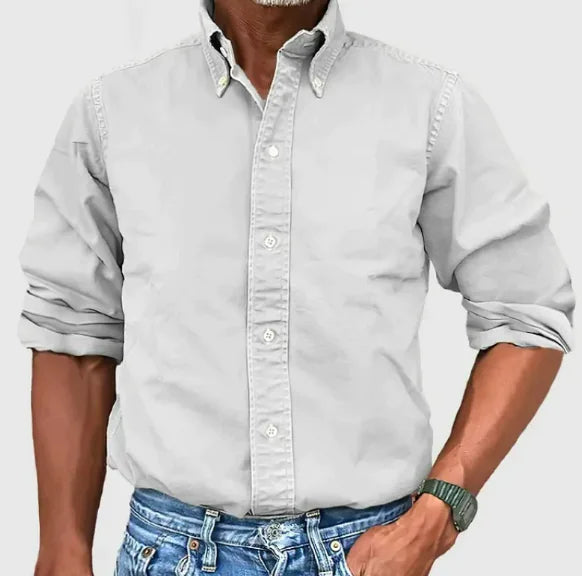 Chemise à manches longues et revers pour homme