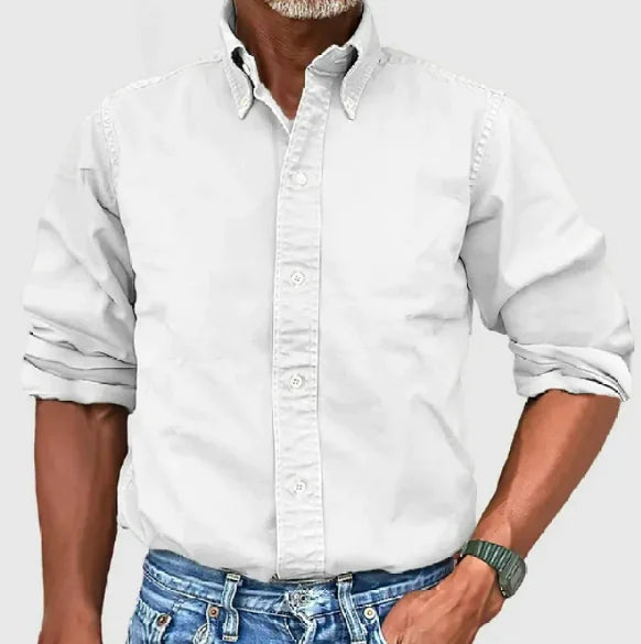 Chemise à manches longues et revers pour homme