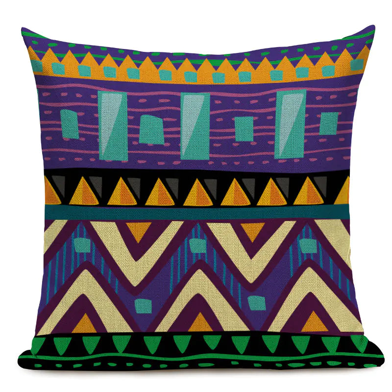 Bohemian Car Seat Cushion and Linen Pillow Cover