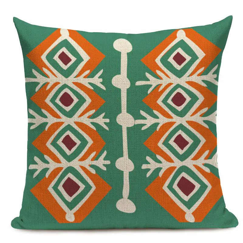Bohemian Car Seat Cushion and Linen Pillow Cover