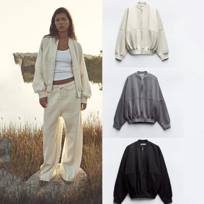 Veste et pantalon bomber zippés