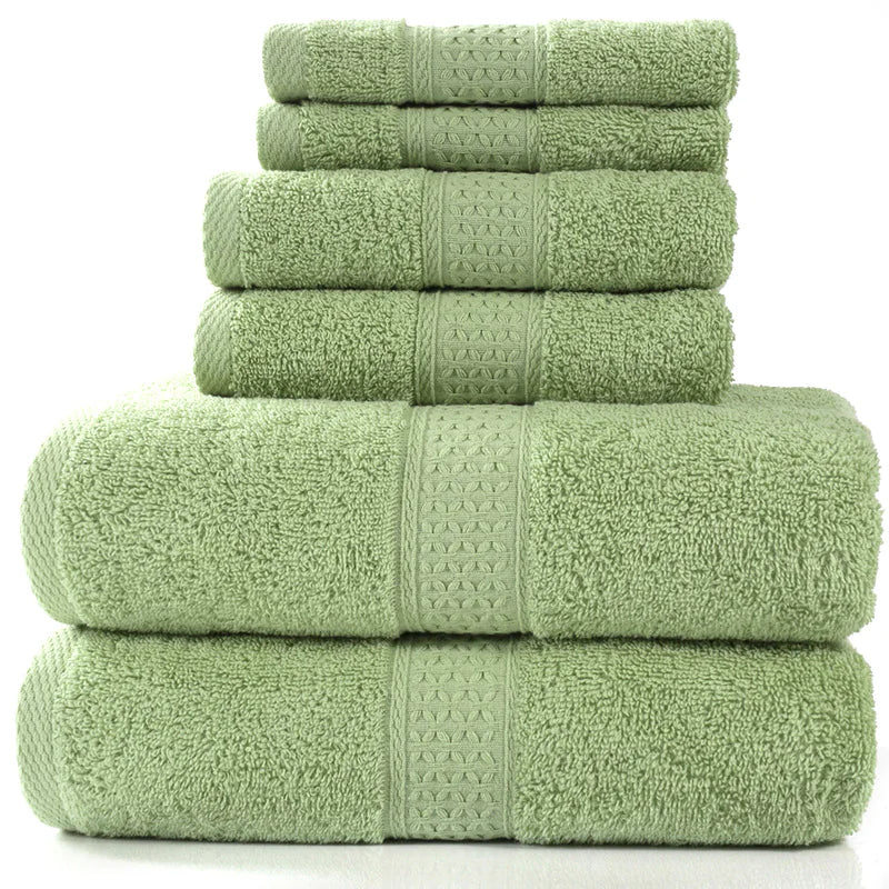 Ensemble de 6 serviettes de bain absorbantes en coton simple
