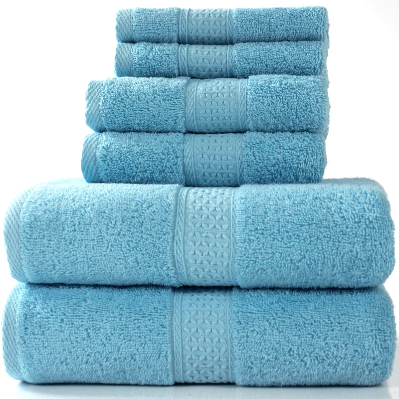 Ensemble de 6 serviettes de bain absorbantes en coton simple