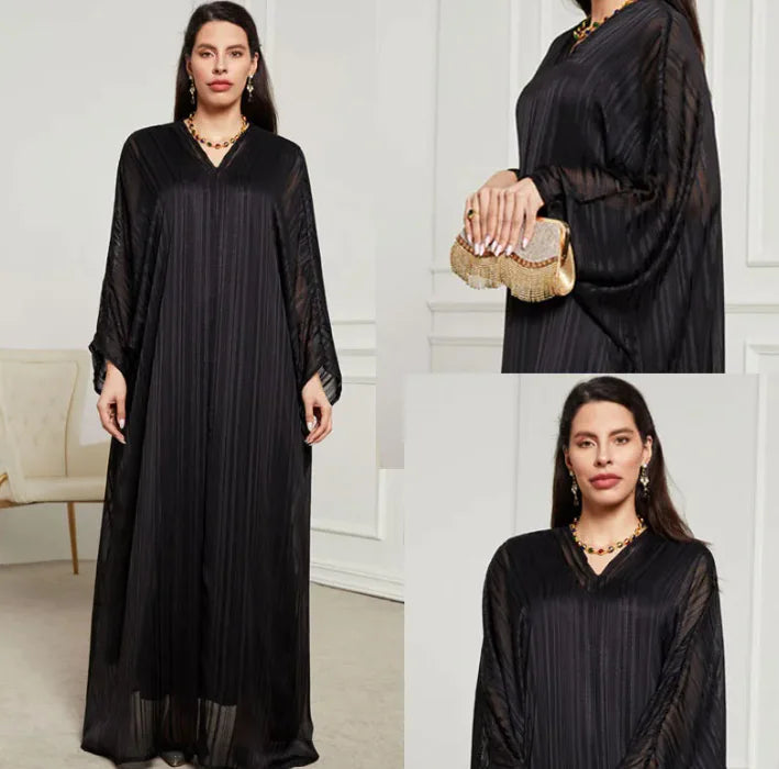Robe longue à manches chauve-souris