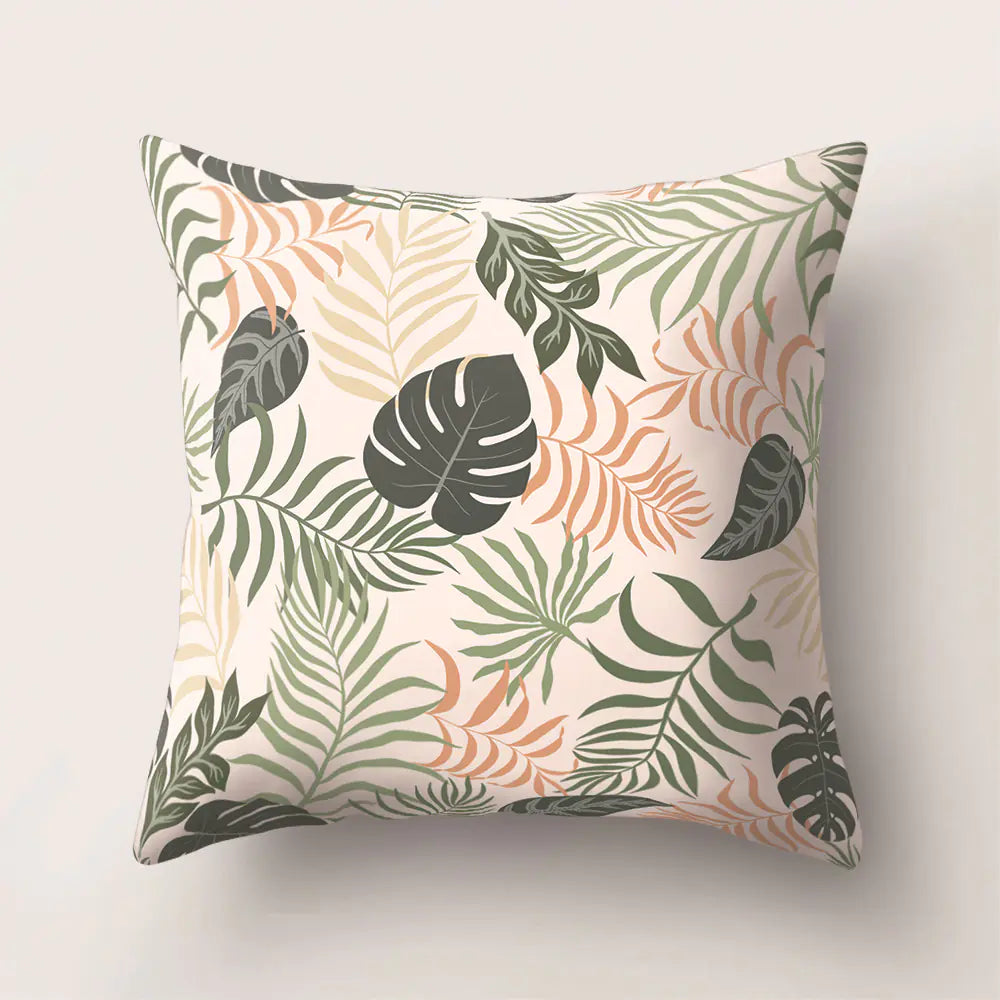 Tropical Rainforest Leaf Animal Print Cushion Cover