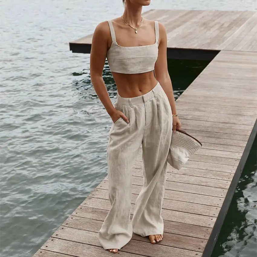 Ensemble chic d'été en coton et lin