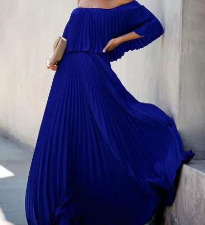 Robe en mousseline à épaules dénudées