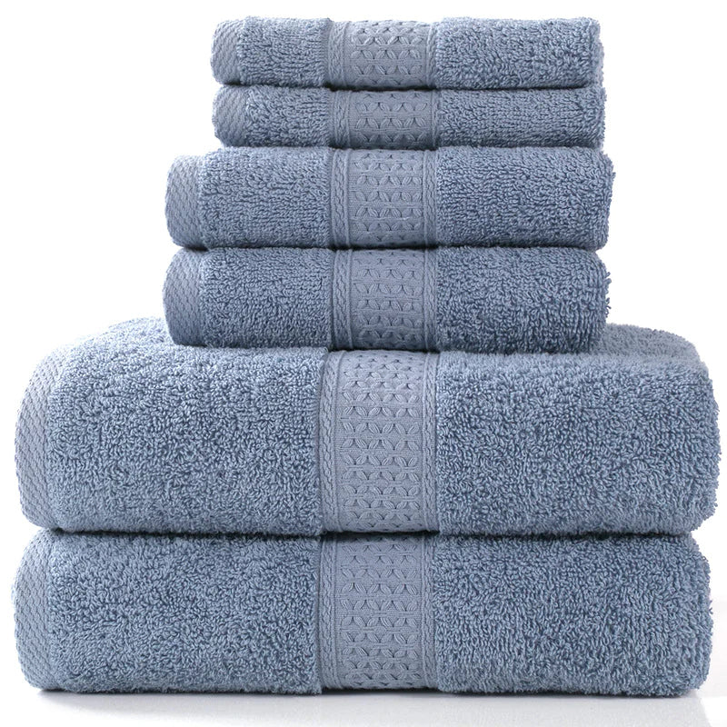 Ensemble de 6 serviettes de bain absorbantes en coton simple