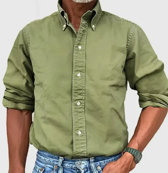 Chemise à manches longues et revers pour homme