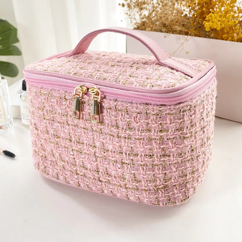 Trousse de maquillage de grande capacité pour femme, idéale pour le rangement en voyage