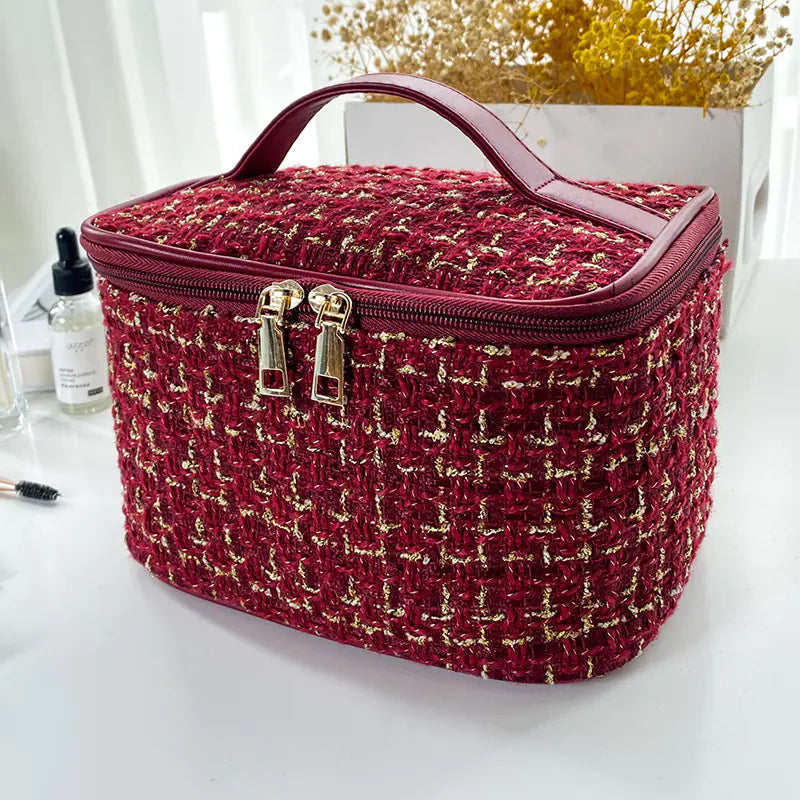 Trousse de maquillage de grande capacité pour femme, idéale pour le rangement en voyage