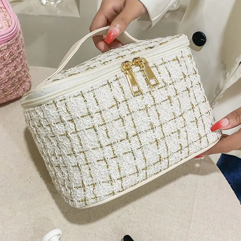 Trousse de maquillage de grande capacité pour femme, idéale pour le rangement en voyage