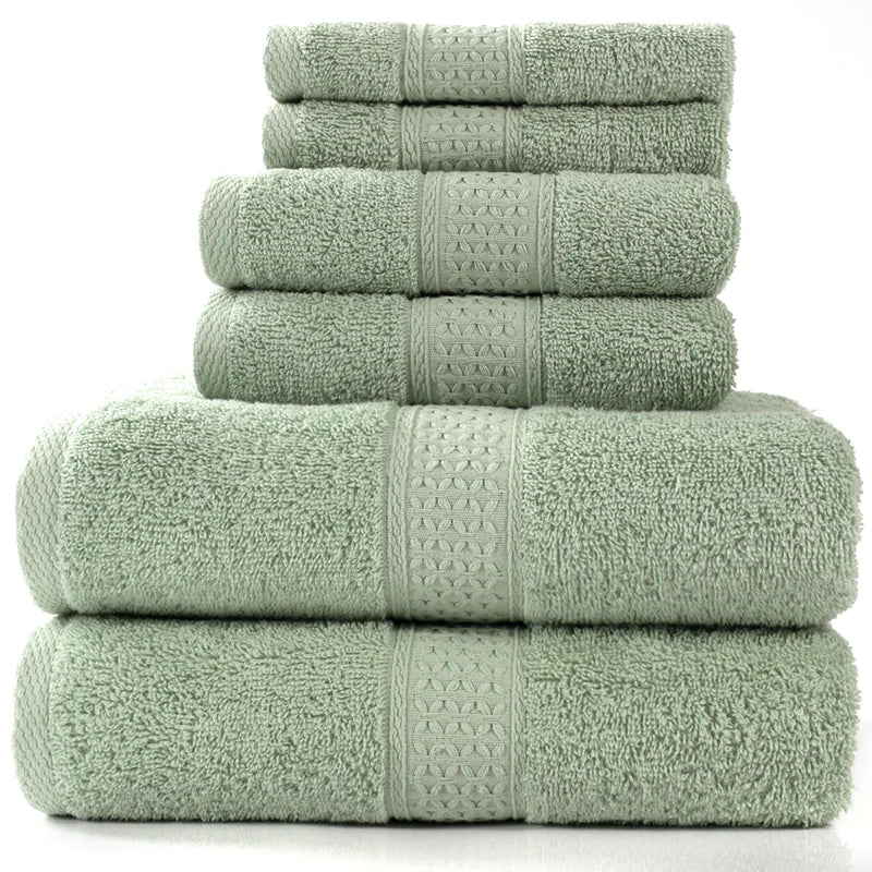 Ensemble de 6 serviettes de bain absorbantes en coton simple