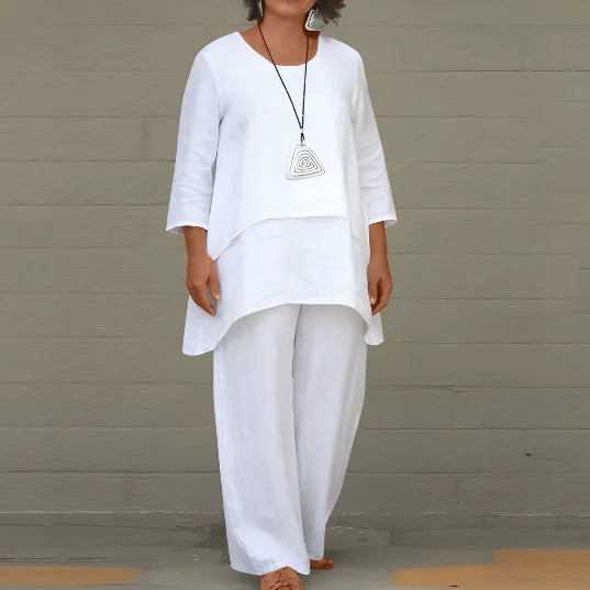 Ensemble deux pièces luxueux pour femme avec pantalon large