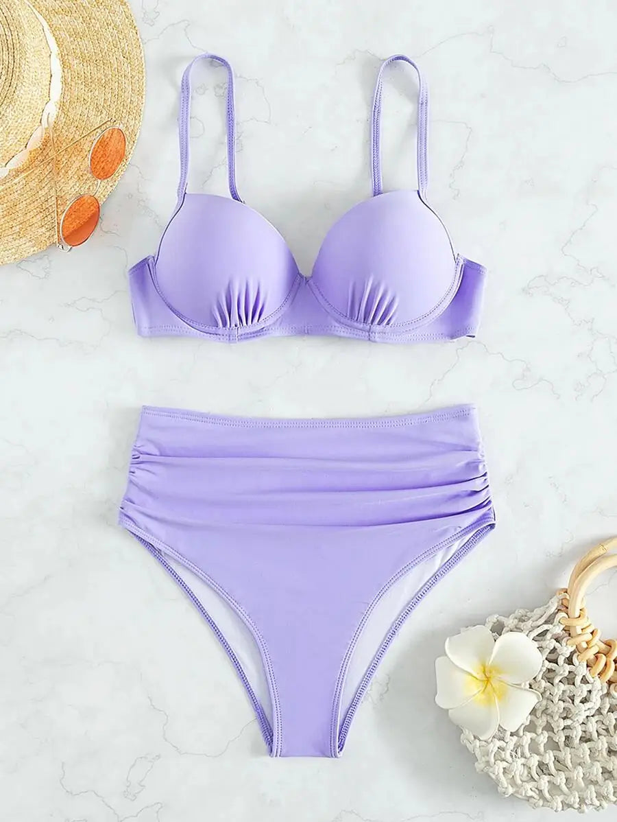 Maillot de bain bikini fleuri pour femme - Deux pièces